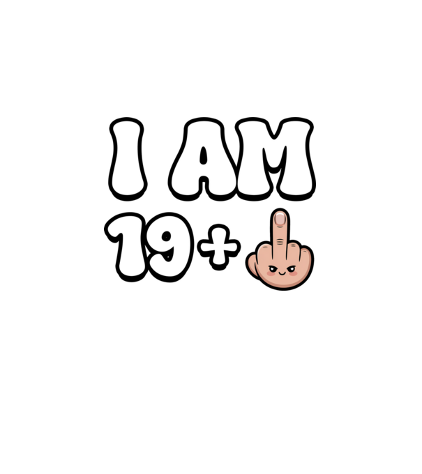 I am 19+1 minta fehér pólón