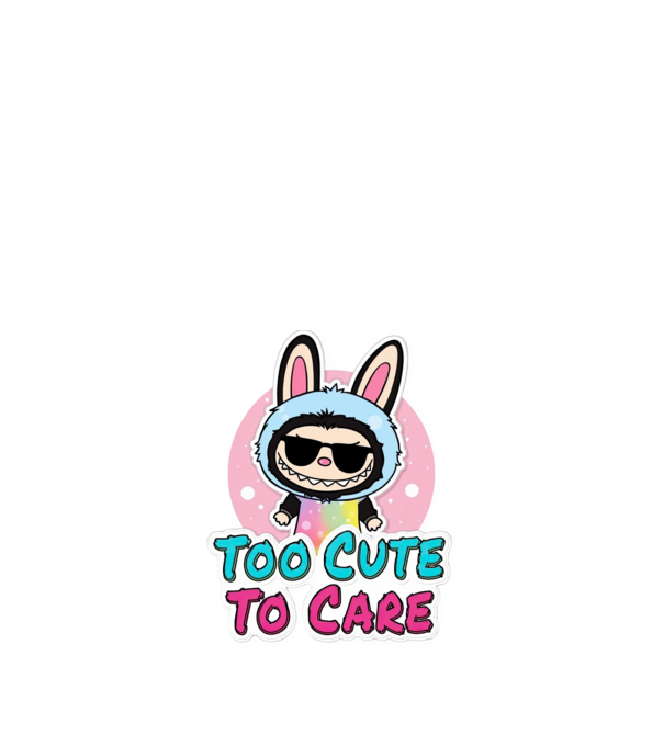 Too cute to care minta fekete pólón