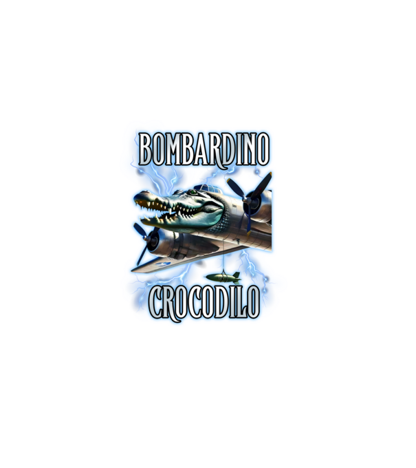 Bombardino Crocodilo minta fekete pólón