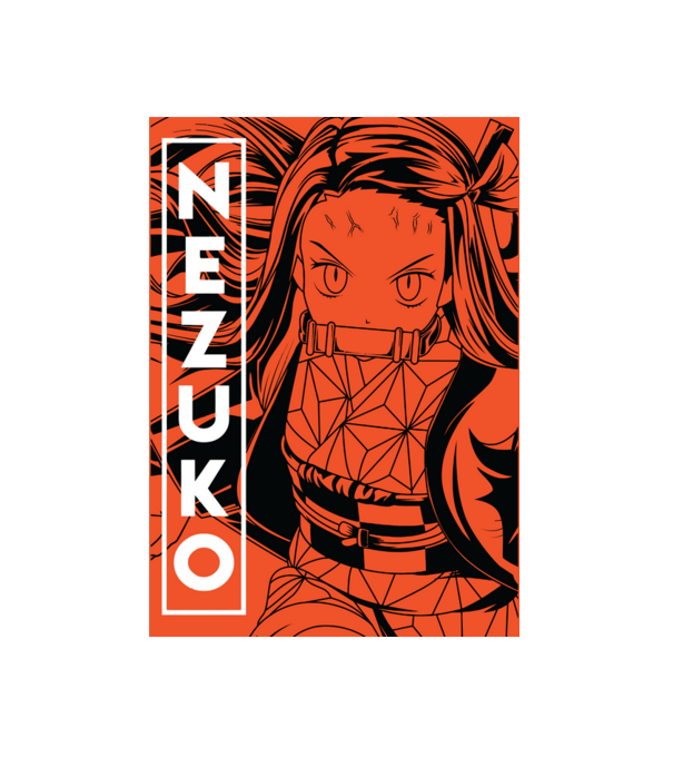 Nezuko poszter minta fehér pólón