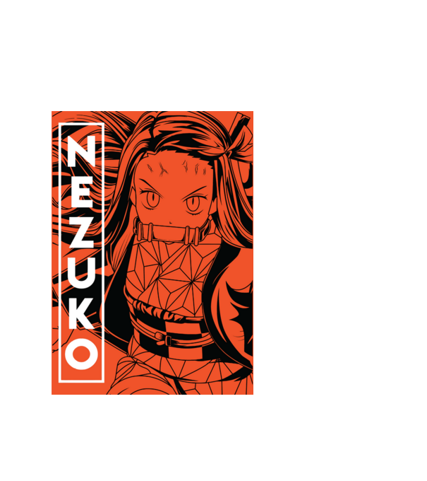 Nezuko poszter minta fehér pólón