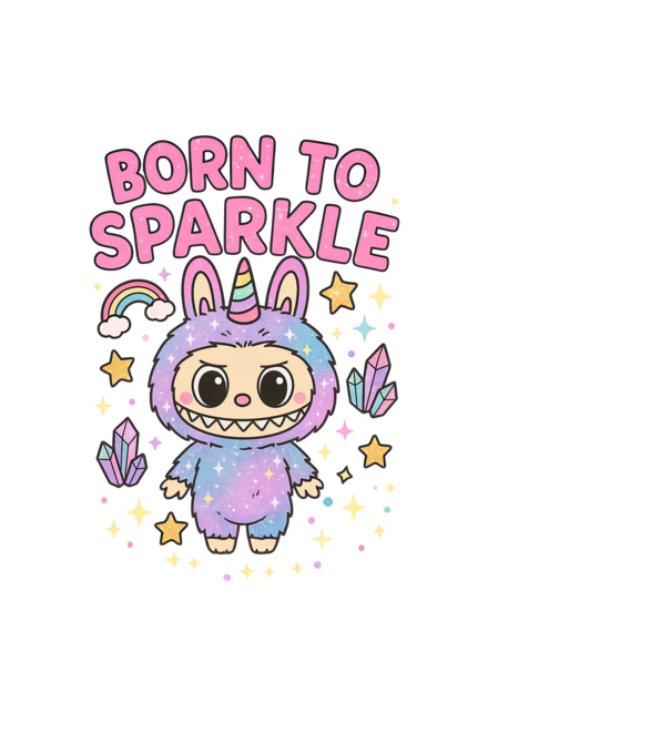Born to sparkle minta világoskék pólón