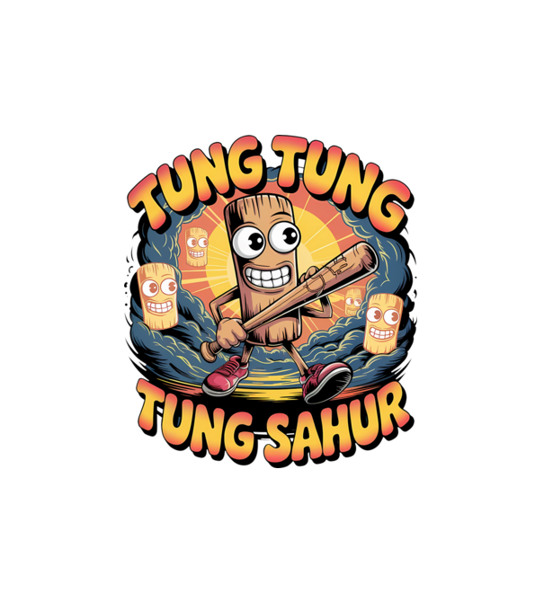 Tung Tung Tung Sahur Retro minta fehér pólón