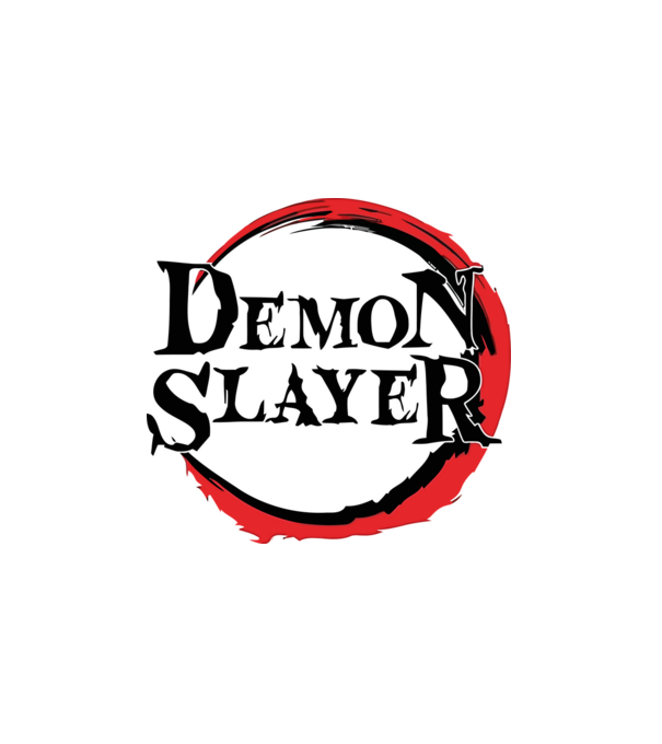 Demon Slayer logo minta fehér pólón
