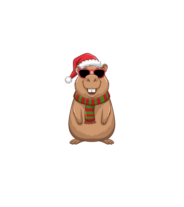 Smiling Capybara Christmas minta szürke pólón