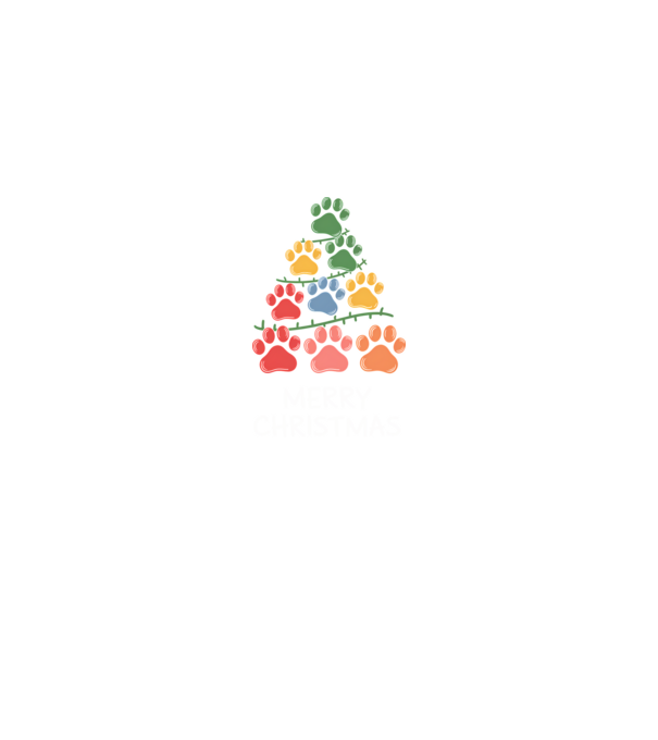 Merry Christmas Pawtree fekete pólóra minta fekete pólón