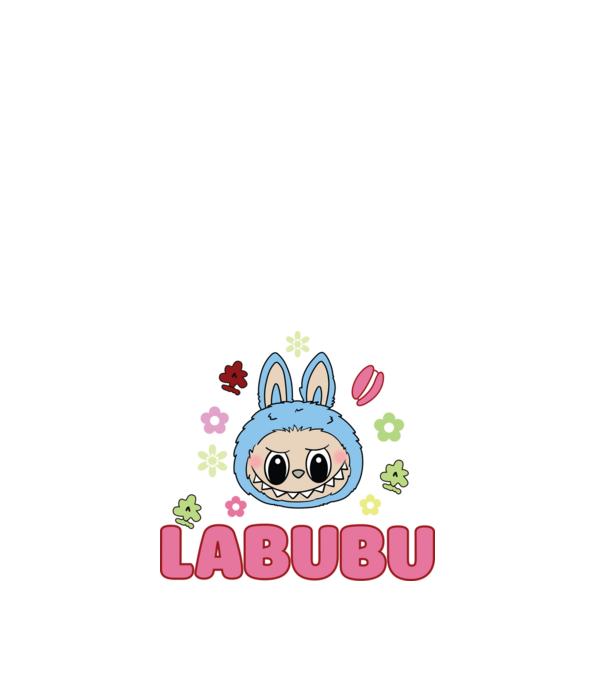Labubu minta fehér pólón