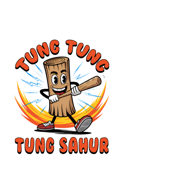 Tung Tung Tung Sahur Aranyos minta fehér pólón