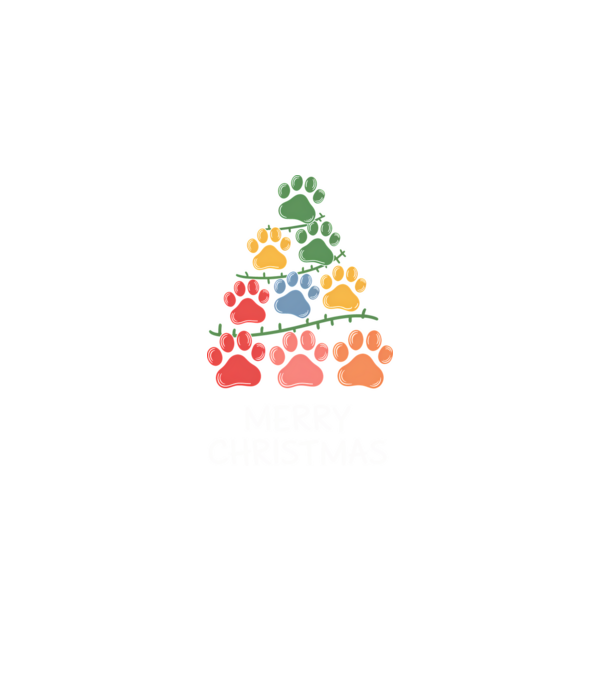 Merry Christmas Pawtree fekete pólóra minta fekete pólón