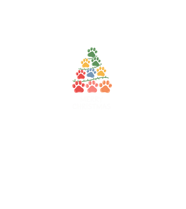 Merry Christmas Pawtree fekete pólóra minta fekete pólón