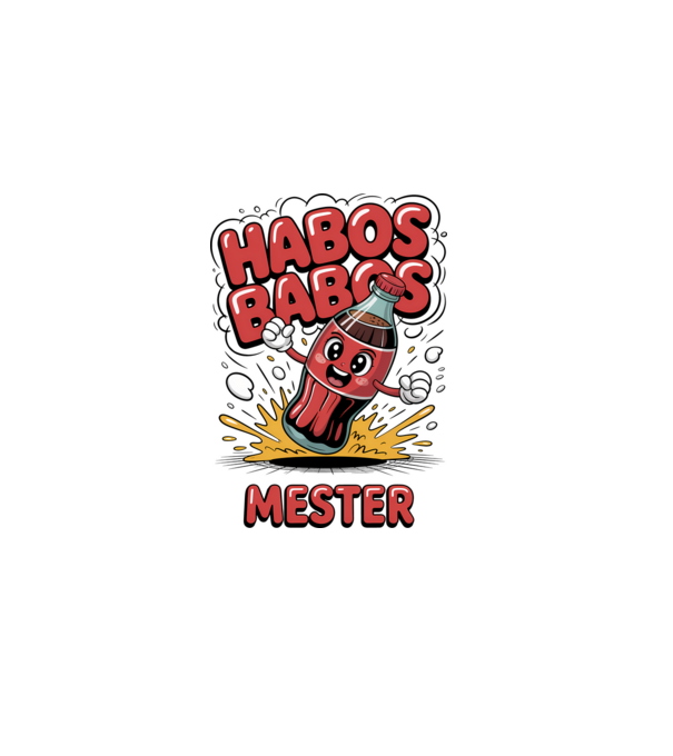 Habos Babos Mester minta szürke pólón