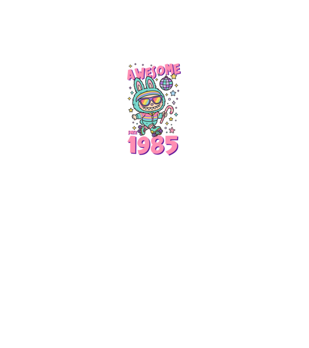 Awesome since 1985 Labubu - 40 éves születésnapra minta királykék pólón