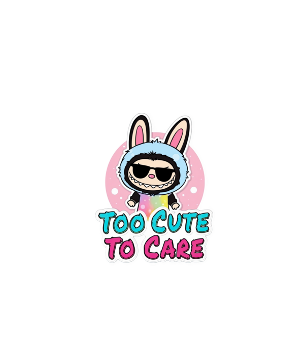 Too cute to care minta fekete pólón