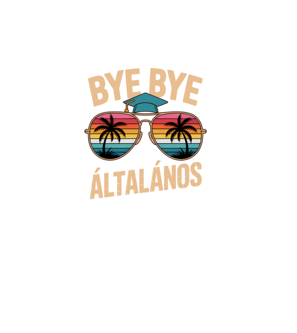 Bye bye általános minta türkiz pólón