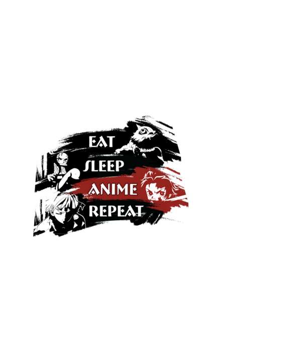 Eat sleep anime repeat Demon Slayer minta világoskék pólón