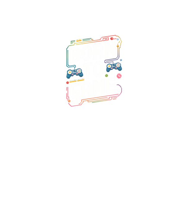 Born to Game pixel fekete alapra minta fekete pólón