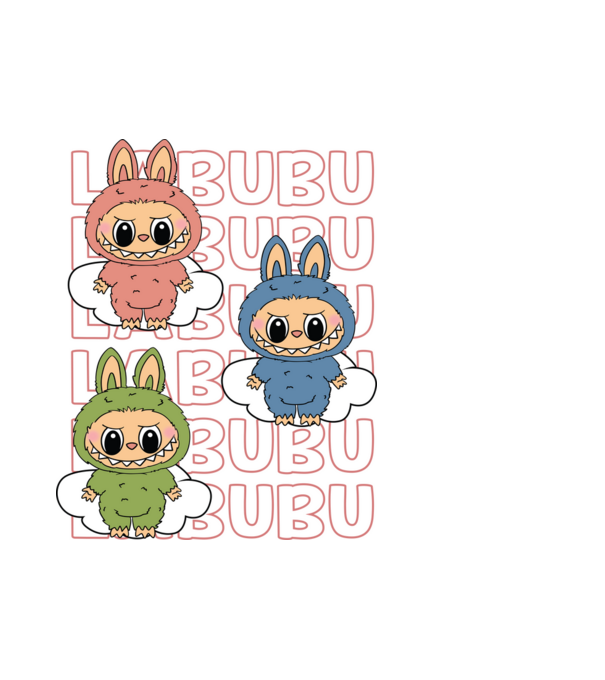 LABUBU minta fehér pólón