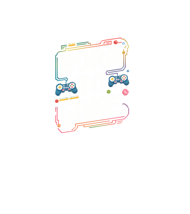 Born to Game pixel fekete alapra minta fekete pólón