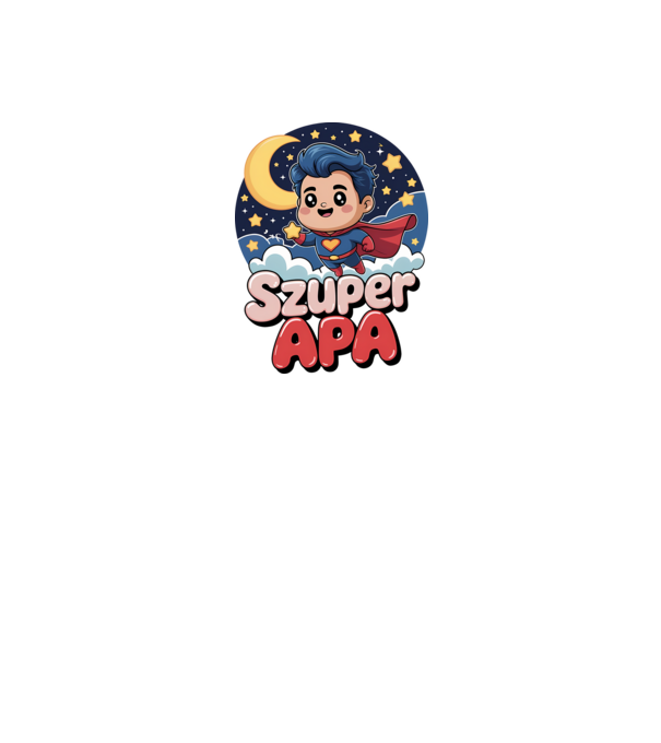 SZUPER APA 1 minta fehér pólón