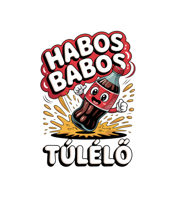 Habos Babos Túlélő minta fehér pólón