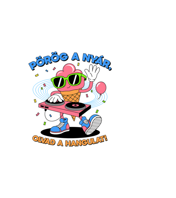 Pörög a nyár, olvad a hangulat! minta fehér pólón