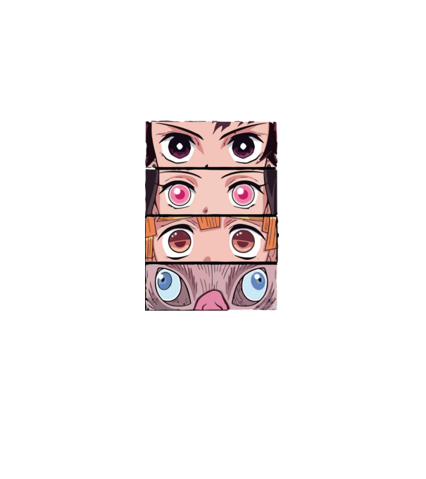Demon Slayer szemek minta fekete pólón