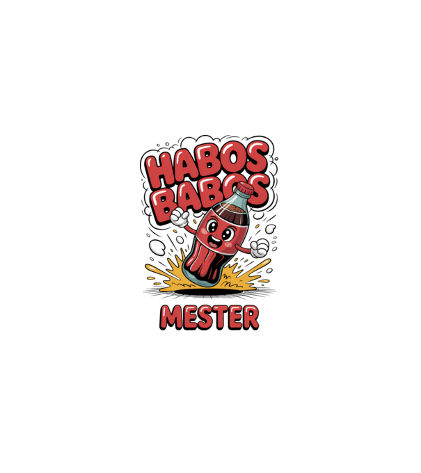 Habos Babos Mester minta szürke pólón