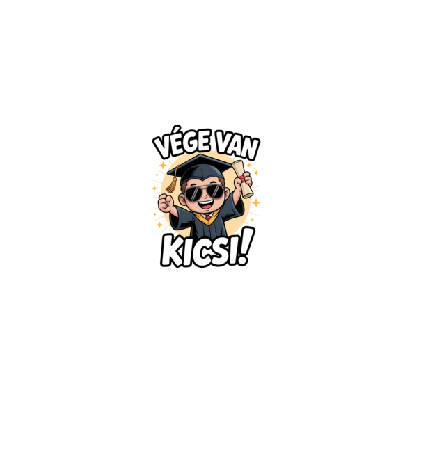 Vége van kicsi! minta fekete pólón