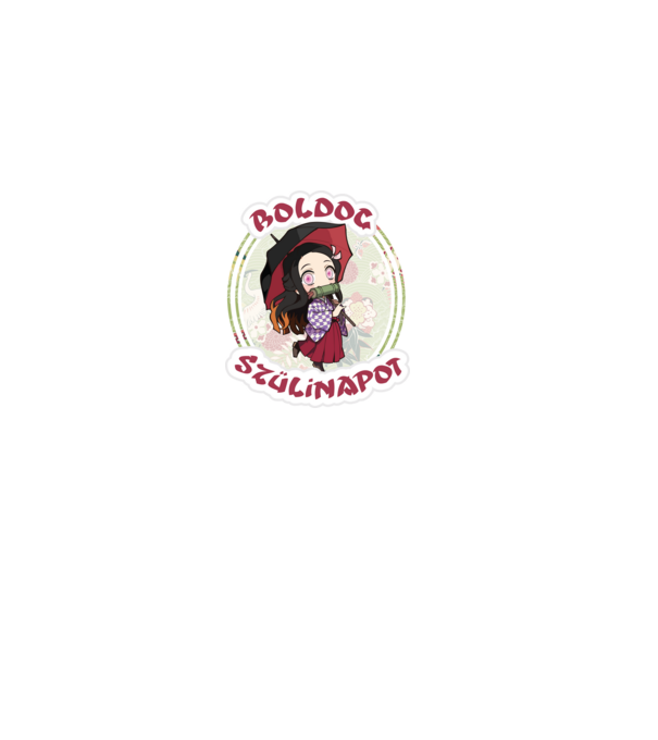 Demon Slayer Boldog Szülinapot Nezuko minta fekete pólón