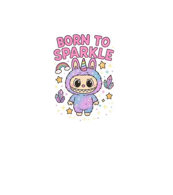 Born to sparkle minta fehér pólón