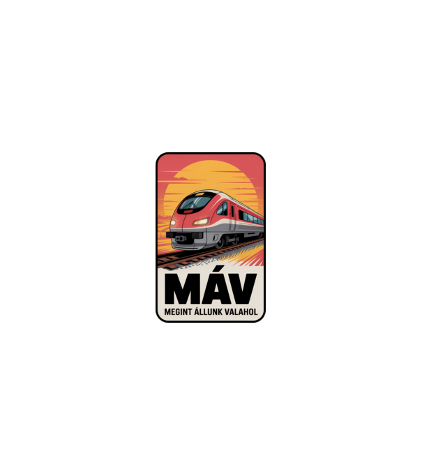 MÁV - megint állunk valahol minta homokszín pólón