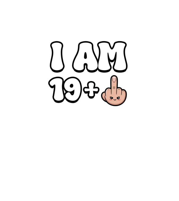 I am 19+1 minta fehér pólón