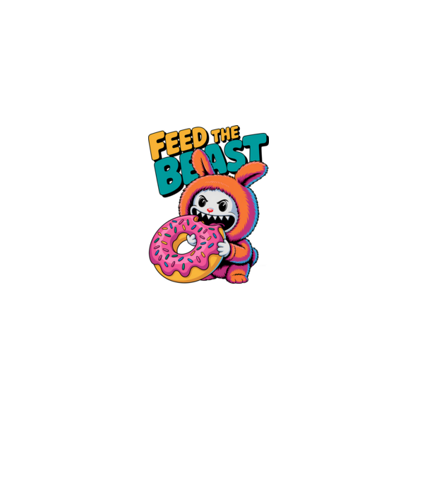 Feed the beast Labubu minta piros pólón