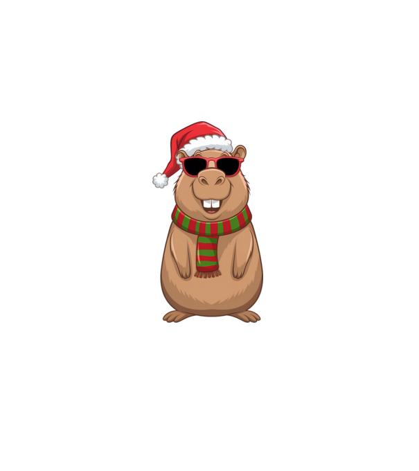 Smiling Capybara Christmas minta fehér pólón