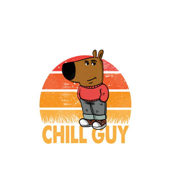 Chill guy Vintage minta fehér pólón