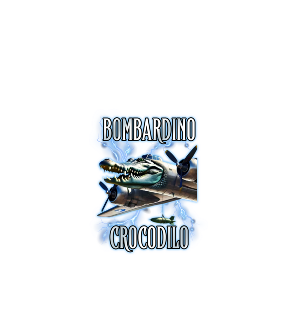 Bombardino Crocodilo minta fekete pólón
