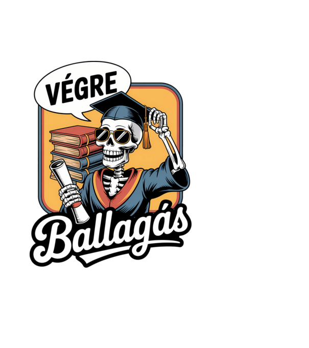 Végre ballagás minta fekete pólón