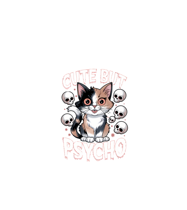 Cute, but PSYCHO Fekete alapra minta fekete pólón