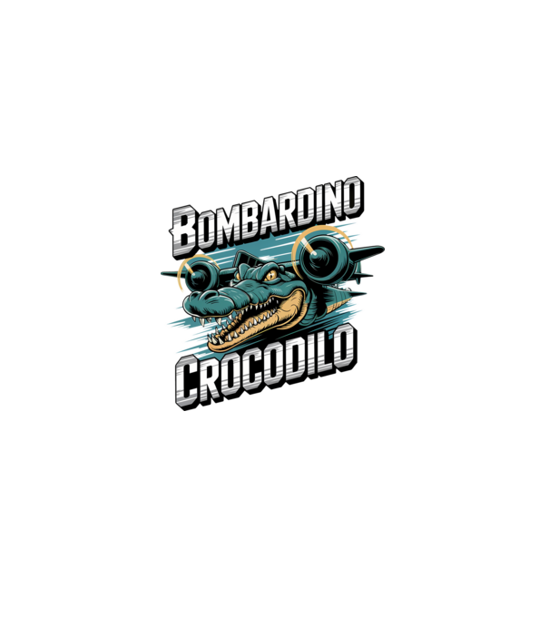 Bombardino Crocodilo 2 minta szürke pólón