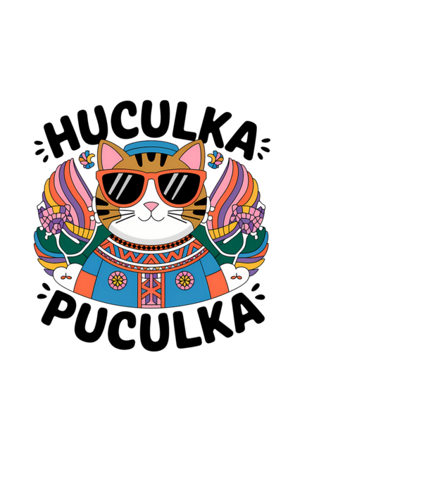 Huculka Puculka cica 3 minta fehér pólón