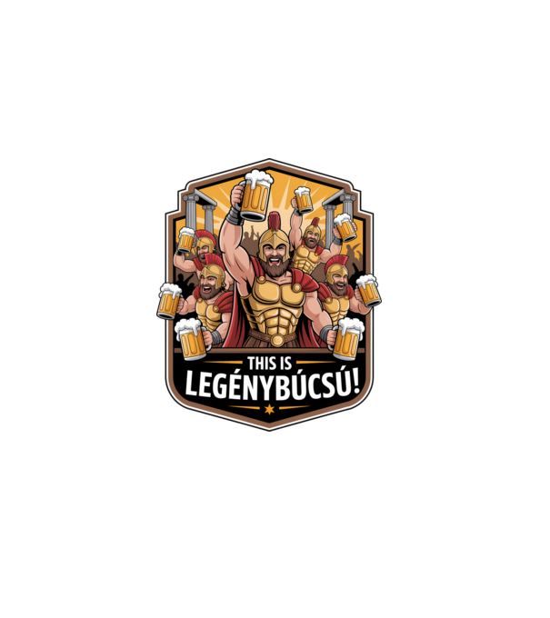 This is Legénybúcsú minta fehér pólón