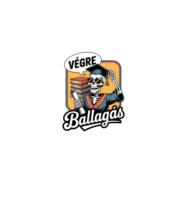 Végre ballagás minta fekete pólón