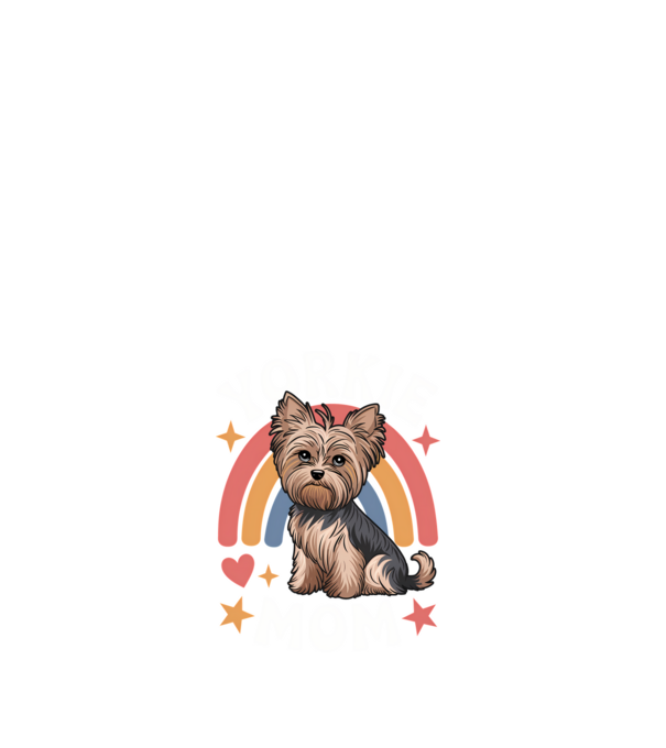 Yorkie mom fekete pólóra minta fehér pólón