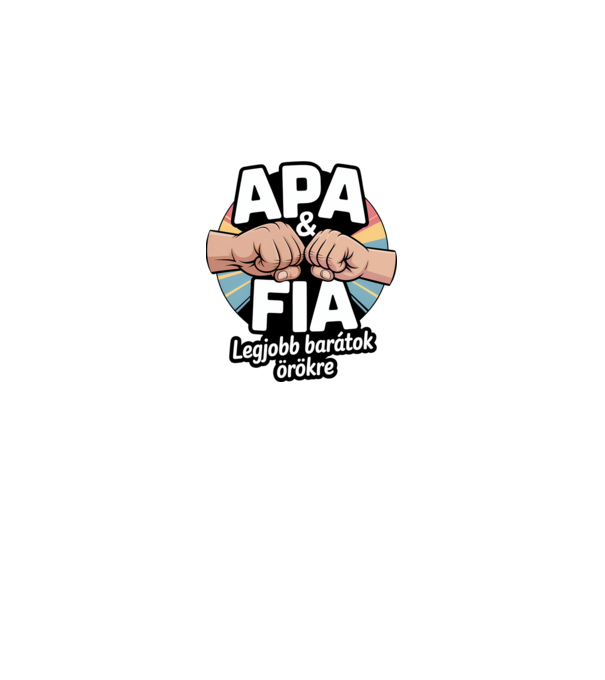 Apa és fia minta fekete pólón