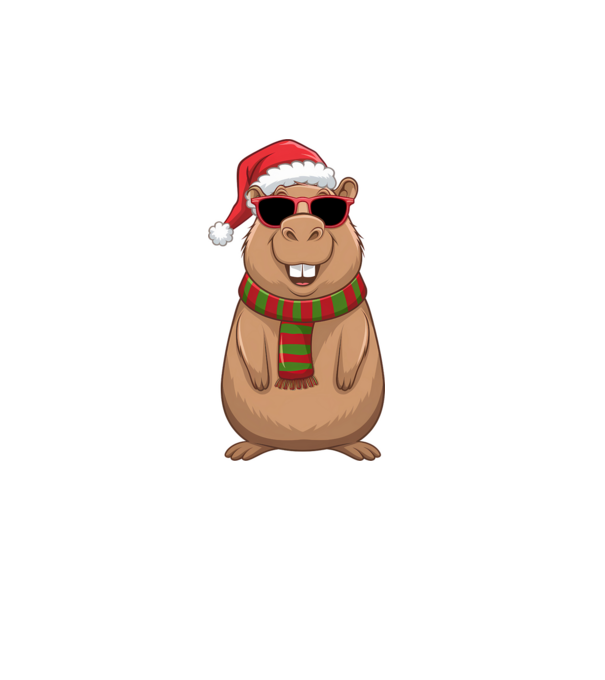 Smiling Capybara Christmas minta fehér pólón
