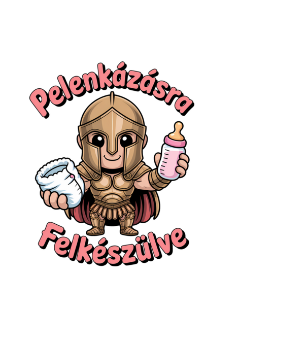 Pelenkázásra felkészülve minta világoskék pólón