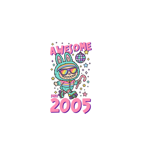 Awesome since 2005 Labubu - 20 éves születésnapra minta szürke pólón