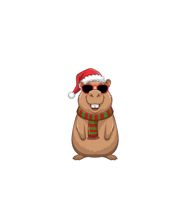 Smiling Capybara Christmas minta fehér pólón