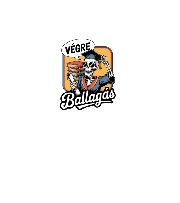 Végre ballagás minta fekete pólón