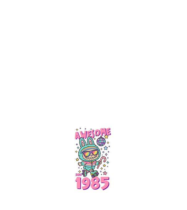 Awesome since 1985 Labubu - 40 éves születésnapra minta világos rózsaszín pólón